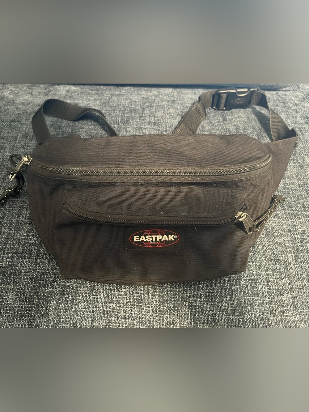 Eastpak Black Belt Bag with Red Logo